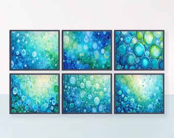 Bubble Art Print Set: Calming Abstract Posters, Neurodivergent Friendly (Digital Download)