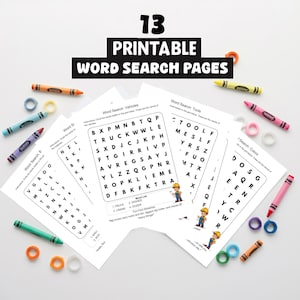 Construction-Themed Word Search Puzzles for Kids | Fun Learning Activity for Ages 4-6 | Digital Instant Download PDF