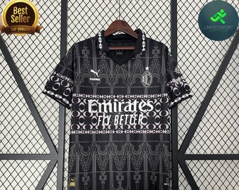 Camiseta Ac Milan edición especial negro 2024 versión para fans Serie A Oficial