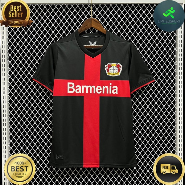 Bayer Leverkusen 04 Schwarzes Heimtrikot 2023/2024. Neue Version für Fans, Bundesliga-Retro-Champion