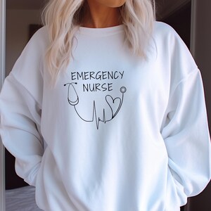 Emergency Department Sweatshirt, ER Nurse Shirt, Cozy Nurse Sweater, Er Nurse, Emergency Room, Nurse Gift, ER Tech, ER Doctor