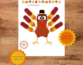 Thanksgiving Gratitude, Writing, Scissor Skills Activity. Thanksgiving Fun, Build a Turkey Craft Activity for Preschool, PreK, Kindergarten