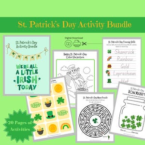 St. Patrick&#39;s Day Activity Bundle • Preschool Pack • Printable Instant Download • Preschool, Pre-K and Kindergarten Activities.