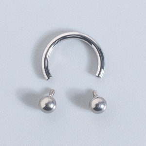 Titanium Internally Threaded Circular Barbell - Thickness 16G (1.2mm) & 14G (1.6mm) – Septum Ring, Eyebrow Ring, Cartilage Ring, Horseshoe