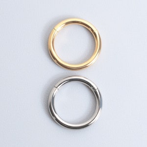 Titanium Clicker Ring Segment Hoop Septum Piercing 14g/16g/18g/20g Hinged Seamless Earring Hoop Silver Gold Cartilage Helix Tragus