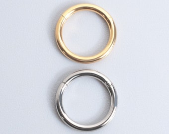 Titanium Clicker Ring Segment Hoop Septum Piercing 14g/16g/18g/20g Hinged Seamless Earring Hoop Silver Gold Cartilage Helix Tragus