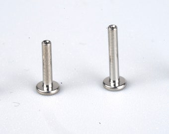 Titanium Threadless Labret Stud Push Fit Earring, Flat Back (4mm) Tragus piercing, 14G, 16G, 18G, 20G, Helix, Nose Stud, Conch, Monroe