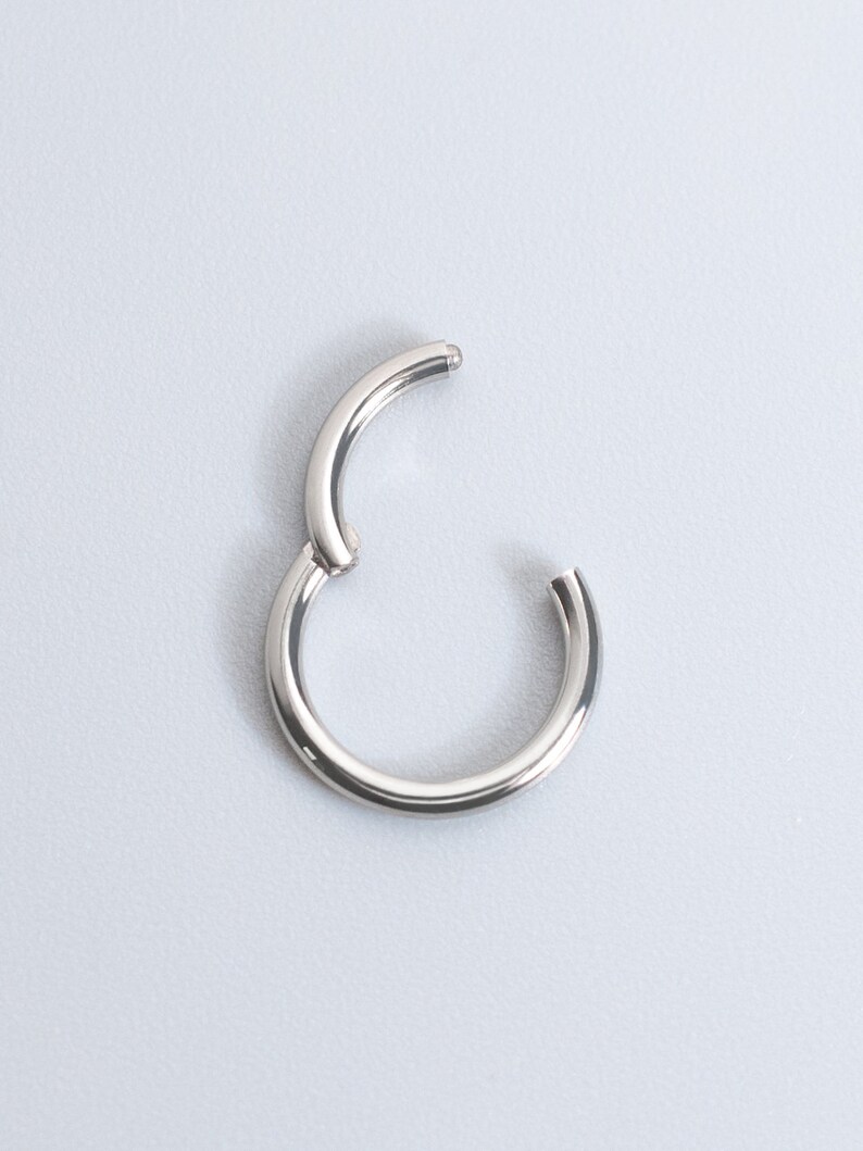 Titanium Clicker Ring Segment Hoop Septum Piercing 14g/16g/18g/20g Hinged Seamless Earring Hoop Silver Gold Cartilage Helix Tragus image 5