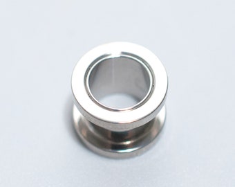 Titanium Screw Fit Double Sided Flare Plugs, Tunnels, 8GA, 6GA, 4GA, 2GA 0GA 00GA 1/2", 5/8", 11/16", 7/8" 1", Body Jewelry, Ear Piercing,