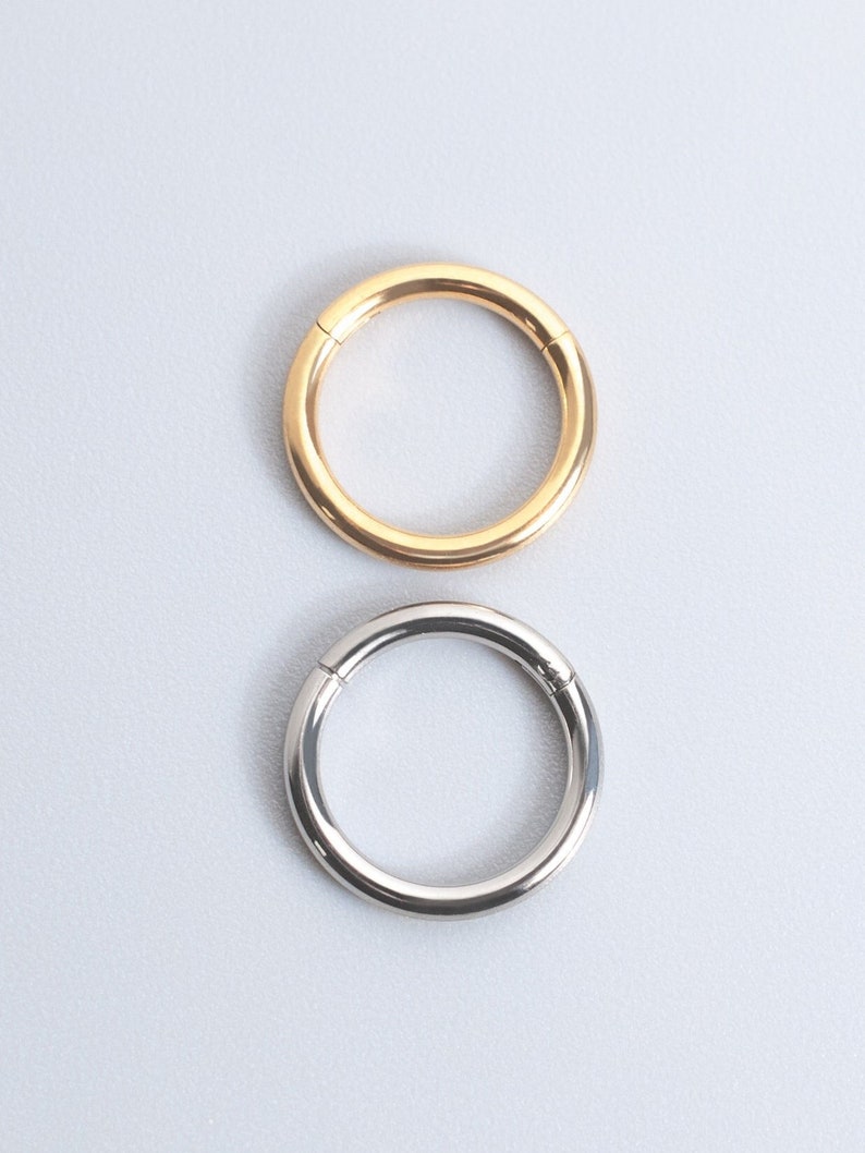 Titanium Clicker Ring Segment Hoop Septum Piercing 14g/16g/18g/20g Hinged Seamless Earring Hoop Silver Gold Cartilage Helix Tragus image 1