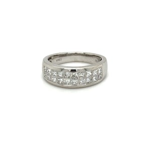 1.60 ct Princess Cut Natural Diamond GVS 14K White Gold Ring Size 7