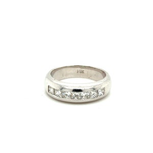 0.85 Princess Cut Natural Diamond 14K White Gold Ring Size 7