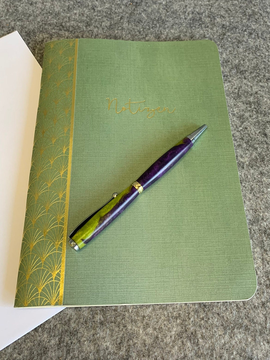 Ballpoint Pen Purple Green Epoxy Design Purple and Acid Etsy