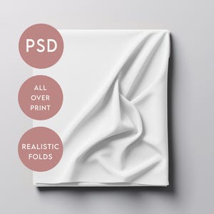 Gefalteter Baumwoll Stoff Mockup: Textil & Vorhang Design (PSD, Digital Download)