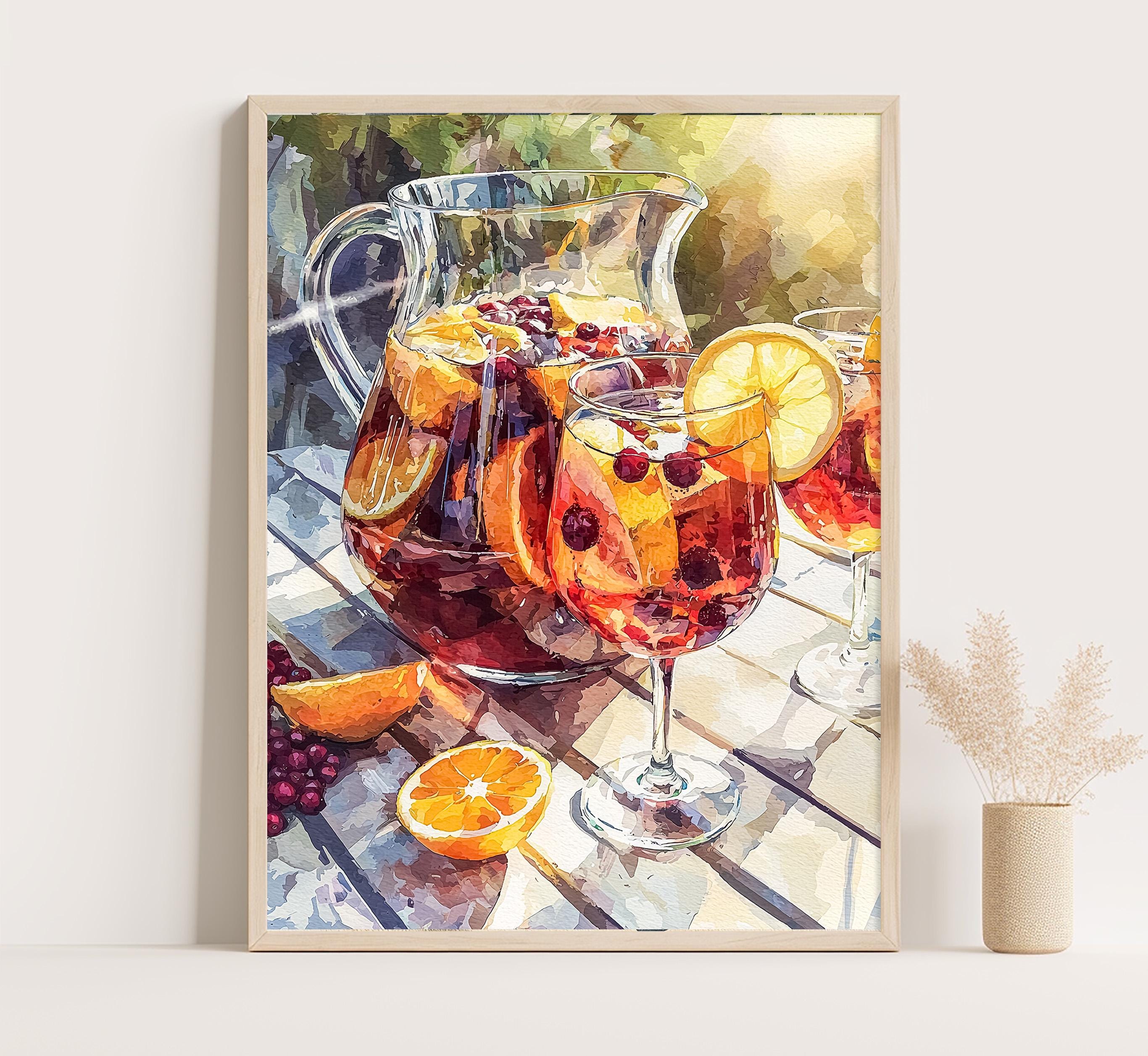 Sangria Cocktail Print: Mediterranean Kitchen Wall Art - Etsy