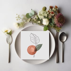 1x1 Hochzeit Tischkarte Mockup | Boho Style Hochzeitskarte Mockup mit Blumen.