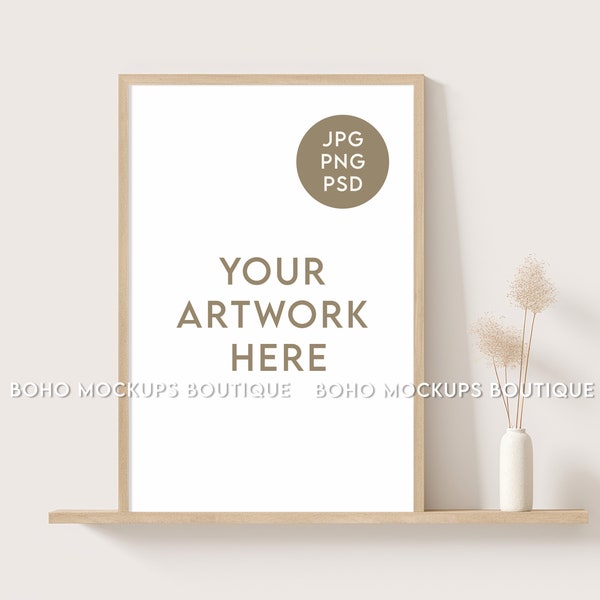 12x18 Frame Minimalist Boho Mockup | Beige Boho Mockup | For 2:3 ratio frame.