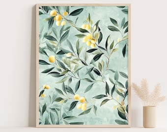Olive Tree Botanical Print: Mediterranean Kitchen Wall Art