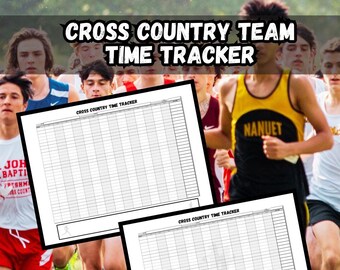 Cross Country Team Time Tracker for Boys and Girls 11x8.5" | 2 digital downloads | stats | running