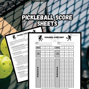 Hojas de puntuación de pickleball (8,5 x 11 pulgadas) / 2 descargas digitales / Planes de entrenamiento de pickleball / Hojas de jugadas de entrenamiento