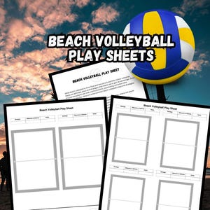 Beach Volleyball Play Sheets 8.5x11&quot; | 3 digital downloads | Beach Volleyball coach plans | coaching play sheets