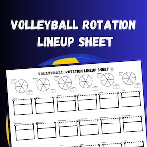 Volleyball Rotation Lineup Sheet for volleyball Coach 8.5x11 | Digital Download | Volleyball Line up sheet
