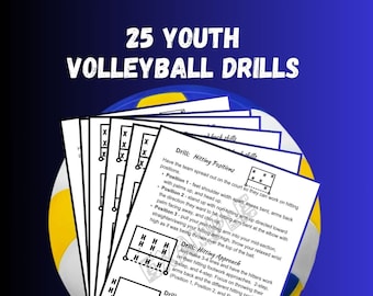25 Youth Volleyball Drills 8.5x11&quot; | digital download | volleyball drills for coaching beginners