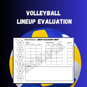 Volleyball Lineup Evaluation Sheet 11x8.5&quot; | digital download pdf | A volleyball evaluation sheet for volleyball coaches | stronger lineup