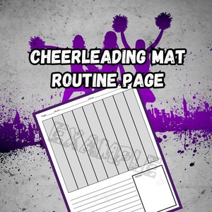 Cheerleading Mat Routine Sheet 8.5x11&quot; | digital download | sheet for cheerleading routines | cheerleading position sheet | cheer mat pdf