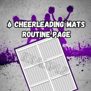 Cheerleading 6 Mat Routine Sheet 8.5x11&quot; | digital download | sheet for cheerleading routines | cheerleading position sheet | cheer mat pdf