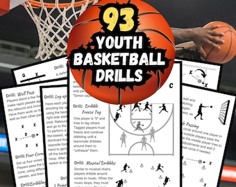93 Youth Basketball Drills | digital pdf | 8.5x11&quot; | basketball coach printables