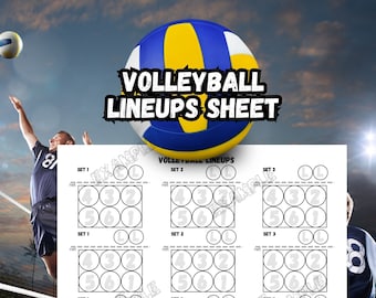 Volleyball Lineups sheet for coach 11x8.5” | digital download | Multiple volleyball lineups for comparison | Volleyball coach