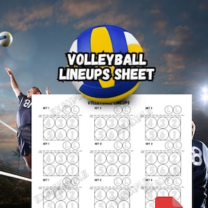 Volleyball Lineups sheet for coach 11x8.5” | digital download | Multiple volleyball lineups for comparison | Volleyball coach