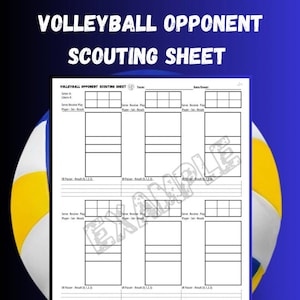 Volleyball Scouting sheet for coach 8.5x11” | digital download | Volleyball opponent scouting sheet