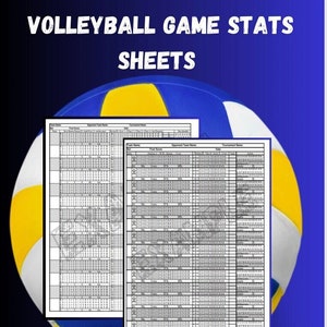 Volleyball Quick edit Game Stats Sheets for coach 2 - 8.5x11” pdf files | digital download | Volleyball attacking and passing stats