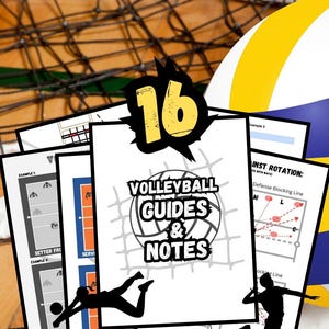 16 Volleyball Guide Sheets 8.5x11&quot; | digital download | Setting, Serve Receive, Blocking, Hitting shots, and Passing guides | pdf