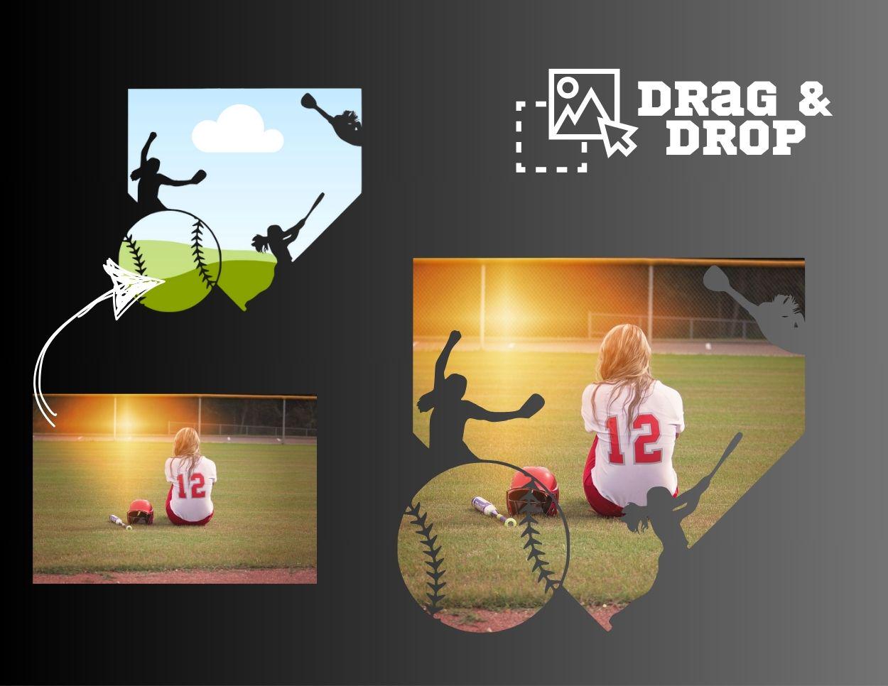 Softball Canva Frames, Softball Canva Templates, Editable Ball Canva ...