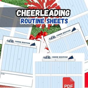Cheerleading Choreography Routine Sheets - 5 pages 8.5x11&quot; | digital download  | cheerleading position sheet | cheer pdf
