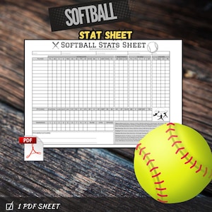 Softball stat sheet /PDF file digital download / Softball stats | Great Tool for Teams, Players and Coaches