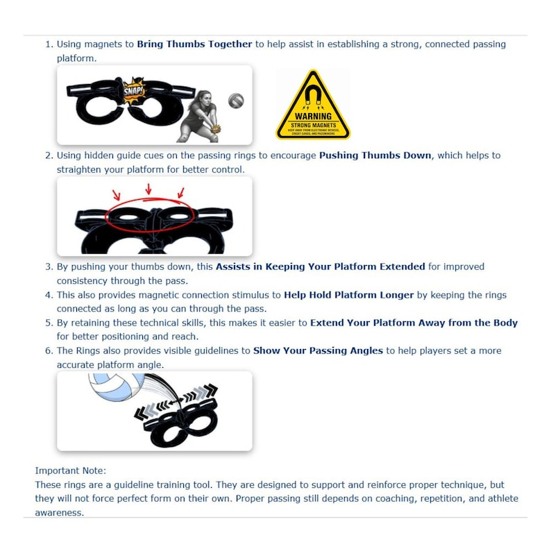 Volleyball Passing Training Rings | Improve Passing Platform & Thumb Position | Passing Trainer + FREE 80 Volleyball Drills PDF image 7