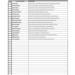 Cheerleading Skills List Sheets 11 X 8.5" | 10 Pdf Digital Downloads ...