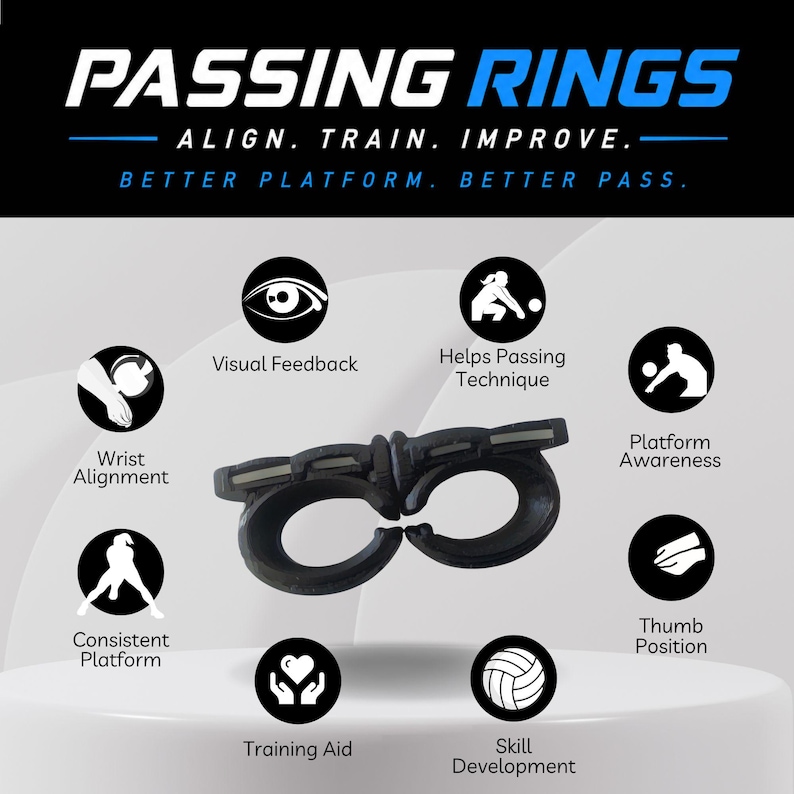 Volleyball Passing Training Rings | Improve Passing Platform & Thumb Position | Passing Trainer + FREE 80 Volleyball Drills PDF image 2