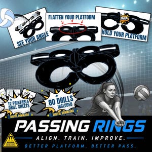 Volleyball Passing Training Rings | Improve Passing Platform & Thumb Position | Passing Trainer + FREE 80 Volleyball Drills PDF image 1
