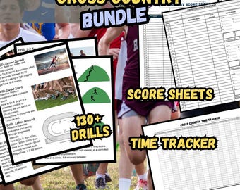 Cross Country Bundle includes 130 Youth Cross Country Drills, Score Sheets, & Time Tracker | digital download | cross country running