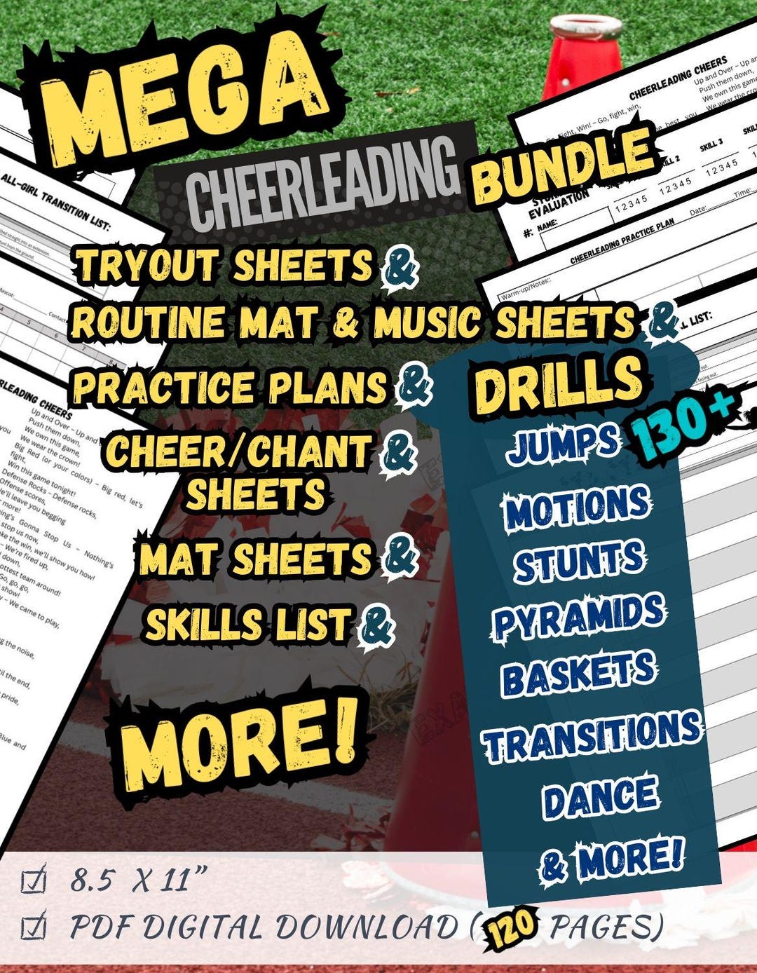 MEGA Cheerleading Coach Bundle | 120 Pdf Digital Downloads | Drills ...