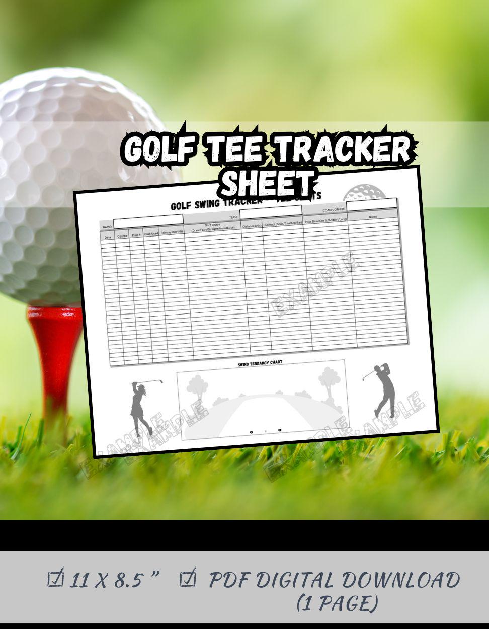 Golf Club Golf Range Distance Tracker Golf Club Range Chart Card