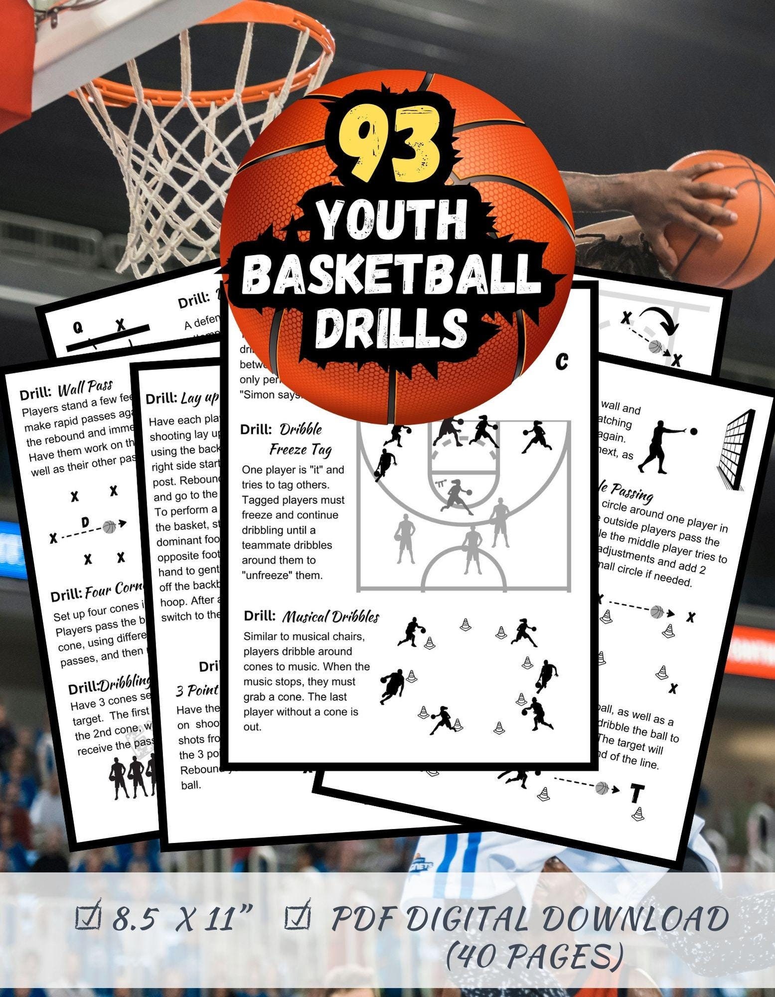 93 Youth Basketball Drills | Digital Pdf | 8.5x11