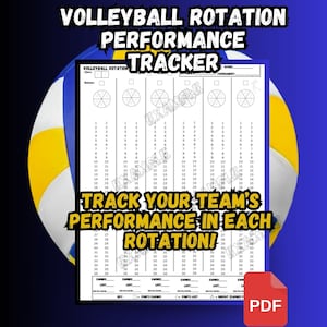 Volleyball Rotation Performance Tracker Sheet for volleyball Coach 8.5x11 | Digital Download | Volleyball Line up sheet