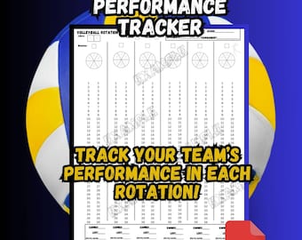 Könnte beinhalten: Ein druckbarer Volleyball-Rotations-Leistungs-Tracker mit sechs Spalten zur Aufzeichnung der erzielten, verlorenen und gewonnenen Sideout-Punkte. Der Tracker soll Trainern und Spielern helfen, ihre Leistung in jeder Rotation zu verfolgen.