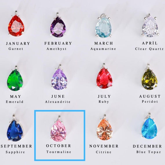 October Birthstone Tourmaline Necklace Gift for October October Birthstone Necklace October Necklace Birthstone Jewelry October Gift Etsy